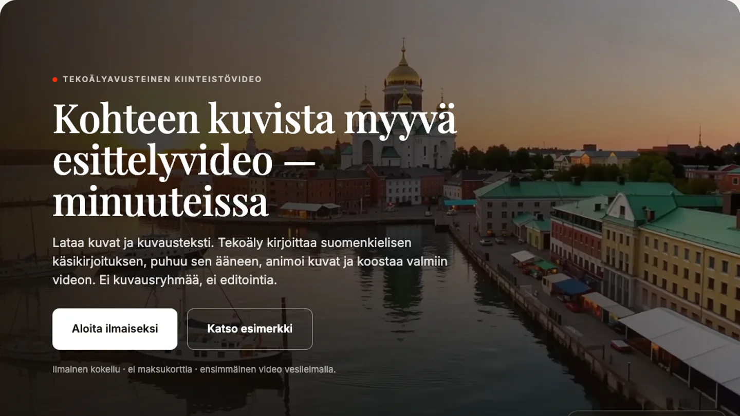 Kohdevideo.fi real estate video builder